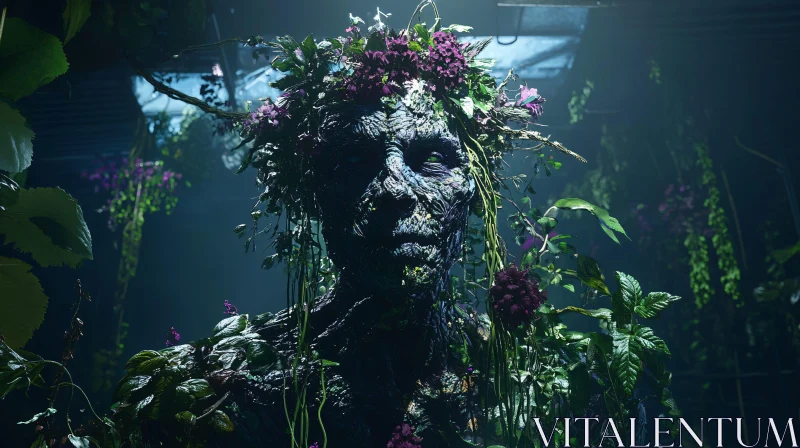 Floral Crowned Forest Spirit AI Image