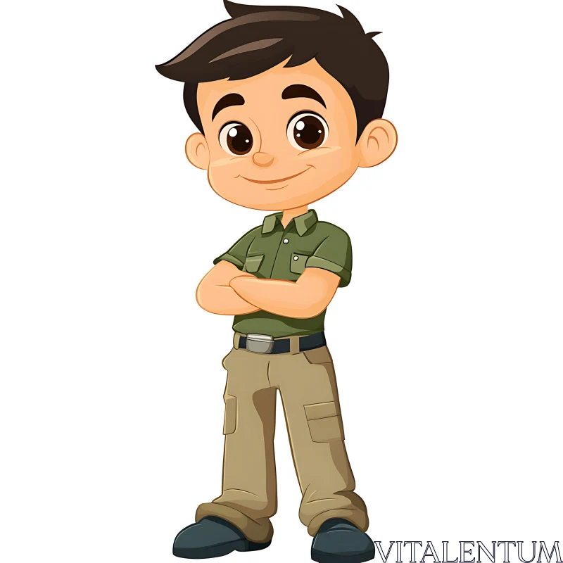 AI ART Animated Boy Character with Confident Pose