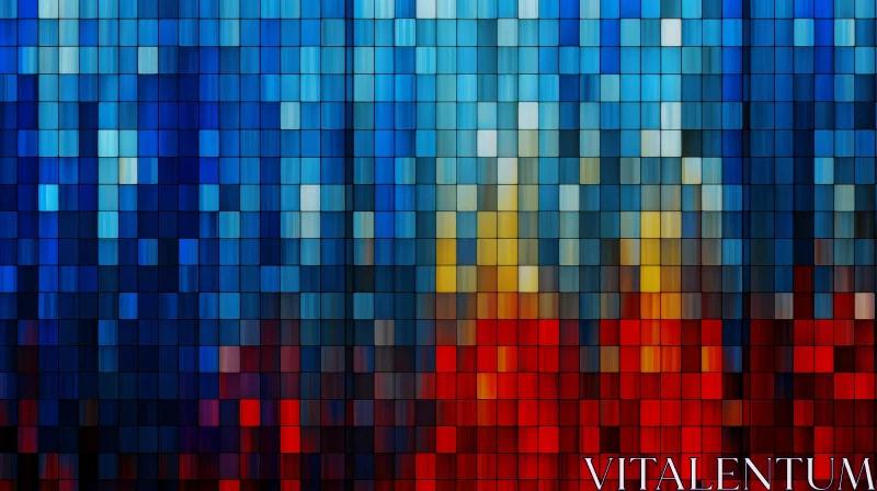 Abstract Mosaic Art: Radiant Blues, Reds, and Purples AI Image