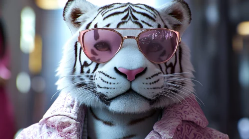 Stylish Tiger in Pink Jacket