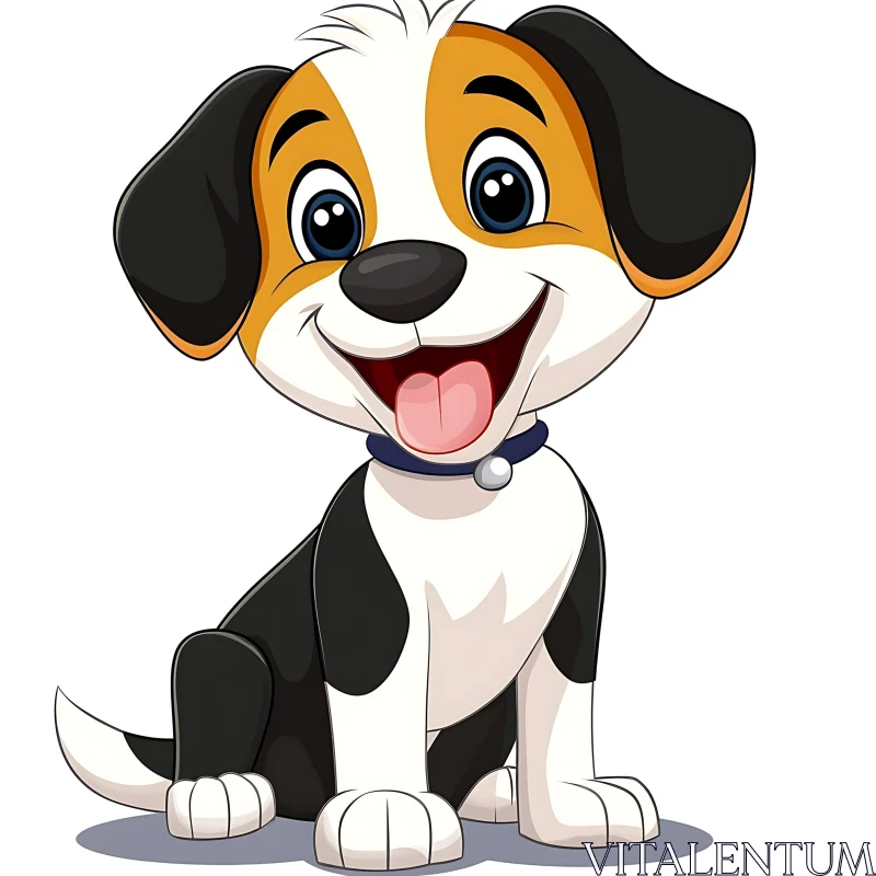 Cute Cartoon Dog Illustration AI Image