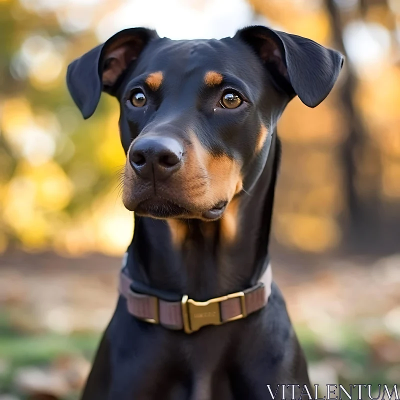 Doberman Pinscher Outdoor Portrait AI Image