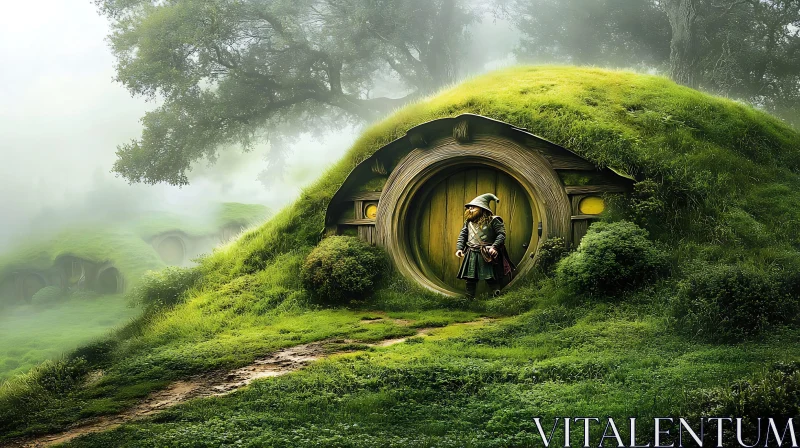 AI ART Charming Hobbit Home in Shire Landscape