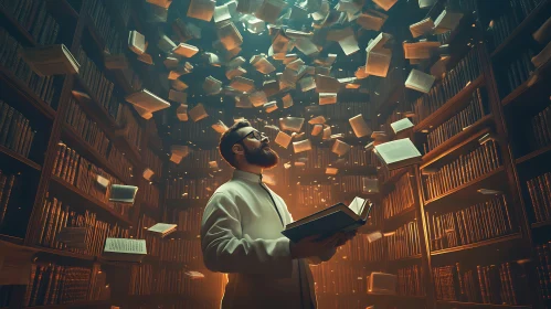 Floating Books in Library