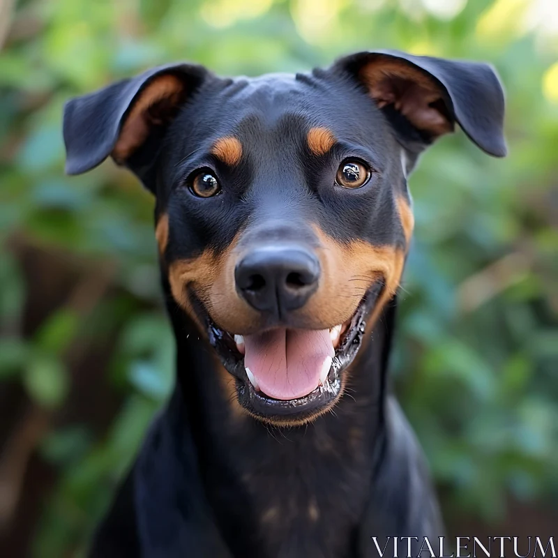 Joyful Smiling Dog with Perked Ears AI Image