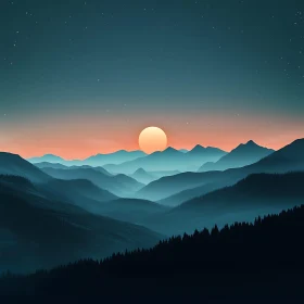 Mountains at Sunset