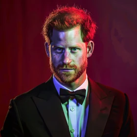 Compelling Image of Prince Harry in Tuxedo