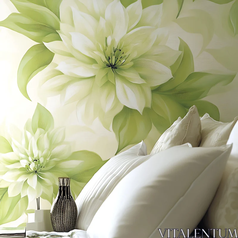 AI ART Floral Bedroom Wall Decoration