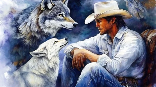 Man and Wolves in Harmony