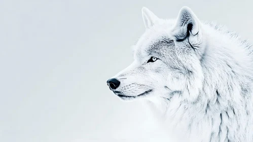 Arctic Wolf Profile Close-Up