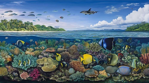 Underwater Coral Reef Paradise with Fish