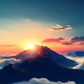 Sunrise Over Mountain Peaks