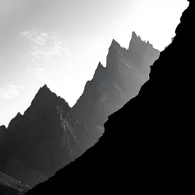 Jagged Peaks in Black and White