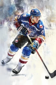 Dynamic Hockey Player in Action on Ice Rink