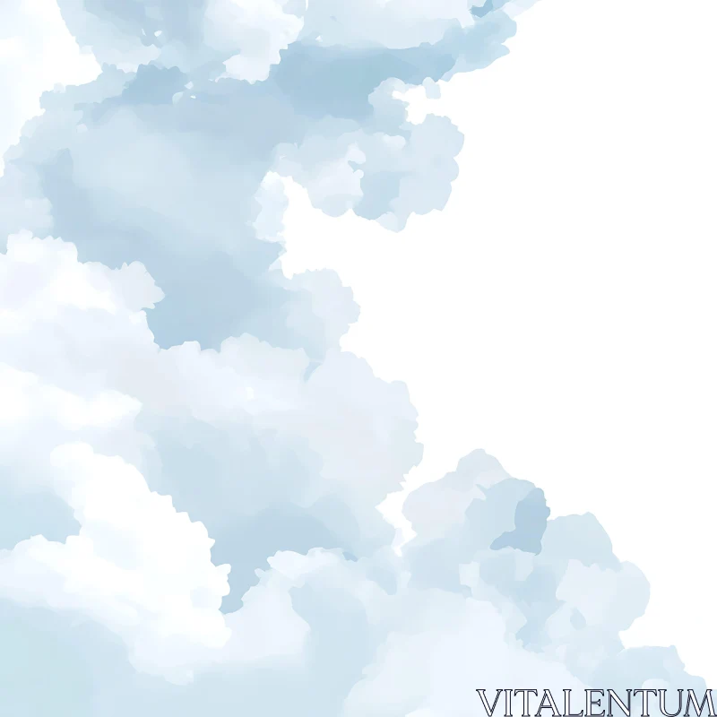 Tranquil Sky with Soft Clouds AI Image