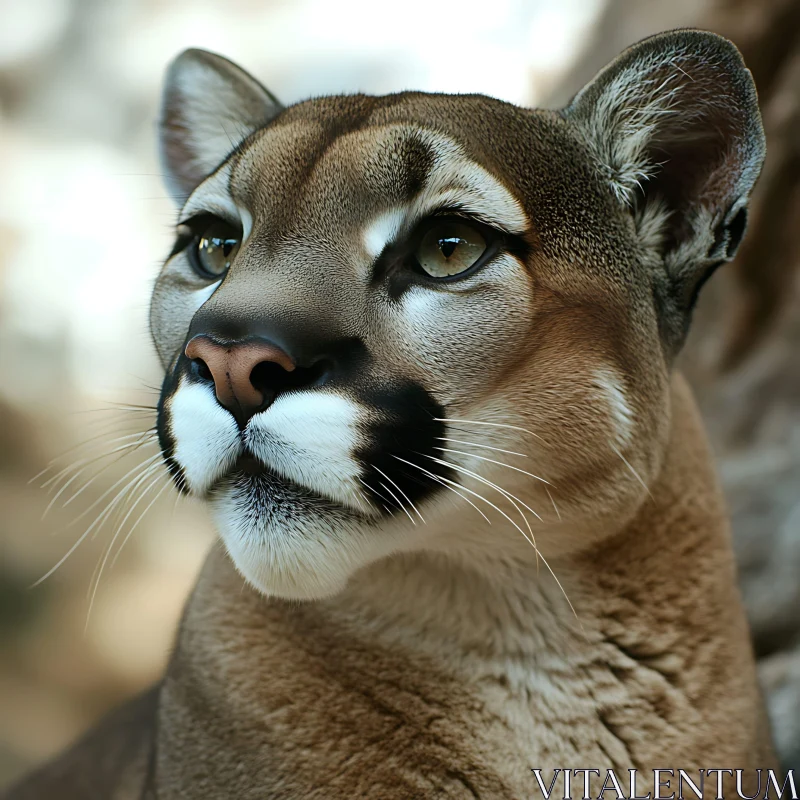 Close-up of a Mountain Lion AI Image