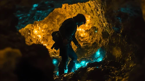 Bioluminescent Cave Adventure