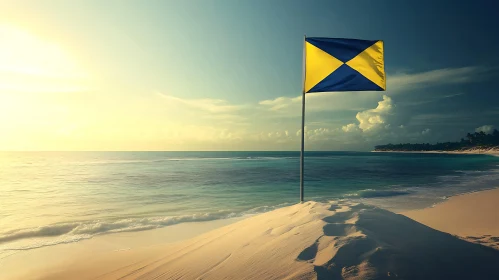 Coastal Flag Scene