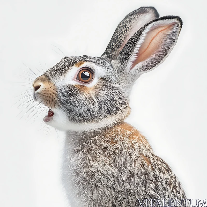 Rabbit Close-Up, Wildlife Animal Portrait AI Image