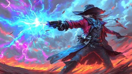 Arcane Cowboy with Energy Weapon