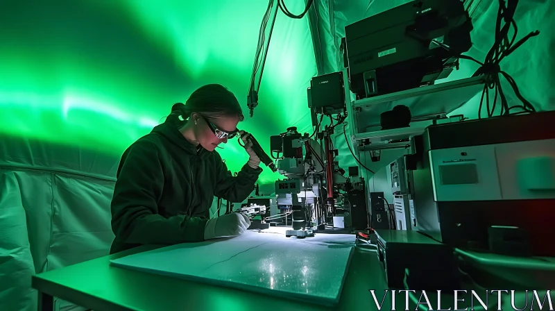 Lab Research with Microscope AI Image