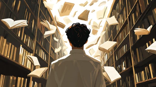 Library of Floating Books Art