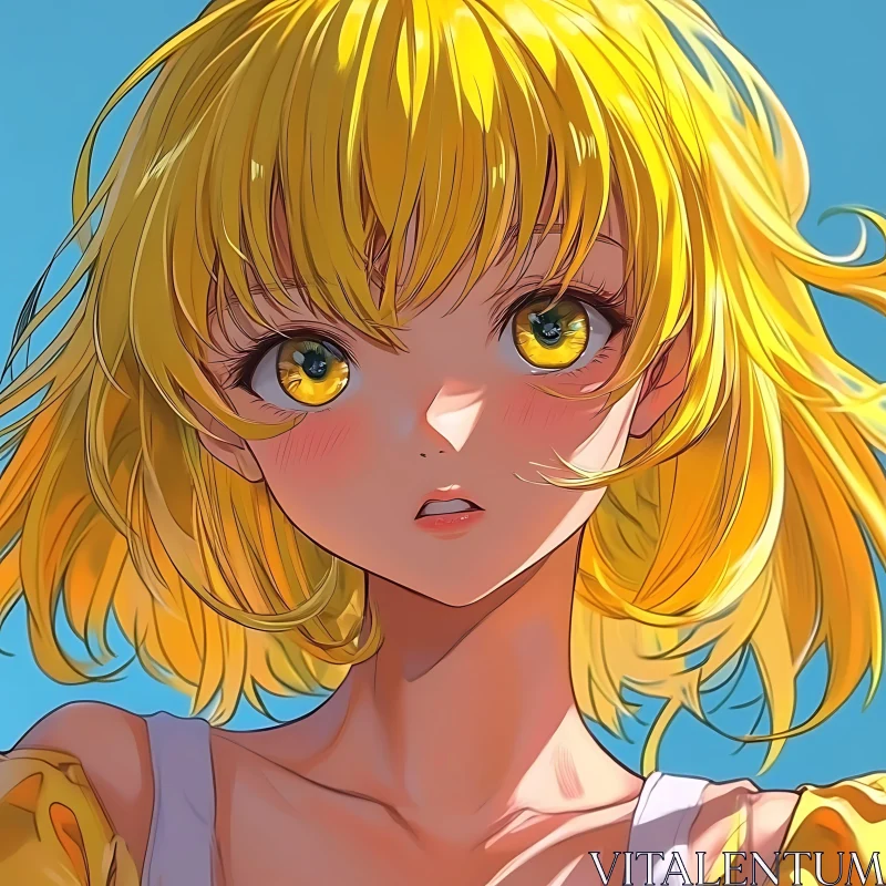 Surprised Anime Girl Portrait AI Image