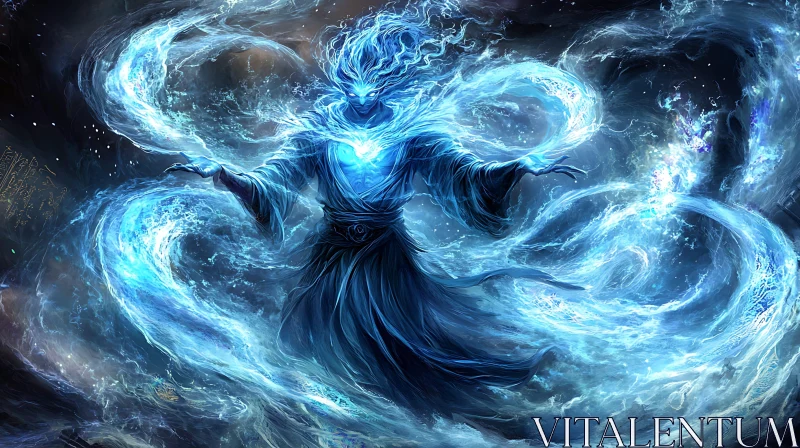 Mystical Energy Figure Illustration AI Image