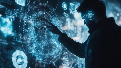 Digital Interaction and Future Tech Concept