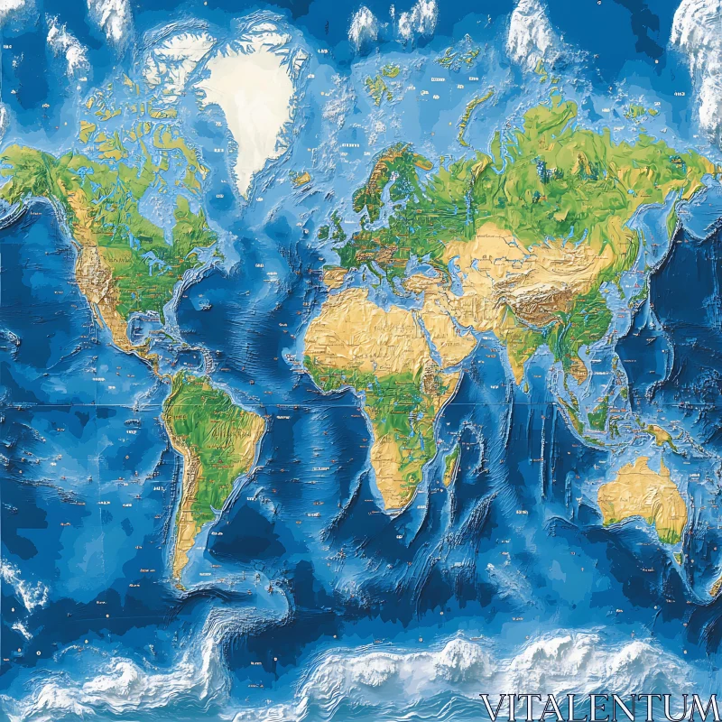 Geographic World Map AI Image