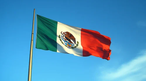 Patriotic Mexican Flag Waving