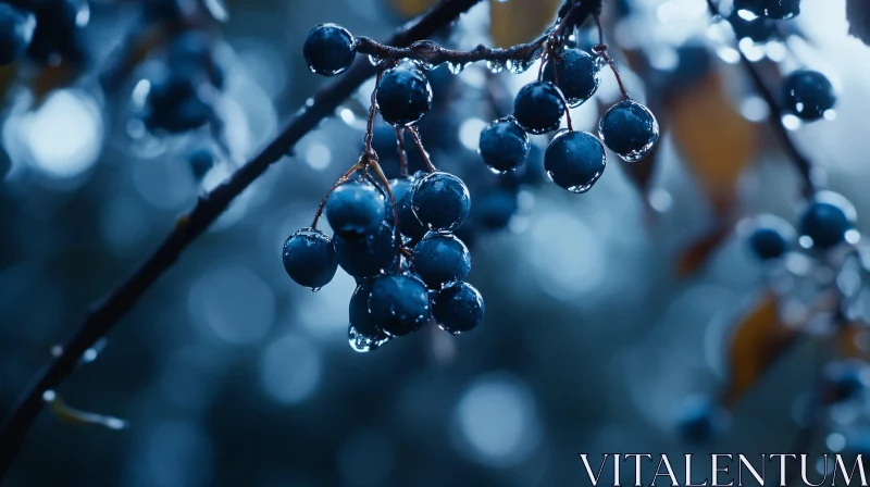 Macro Shot of Berries with Water AI Image