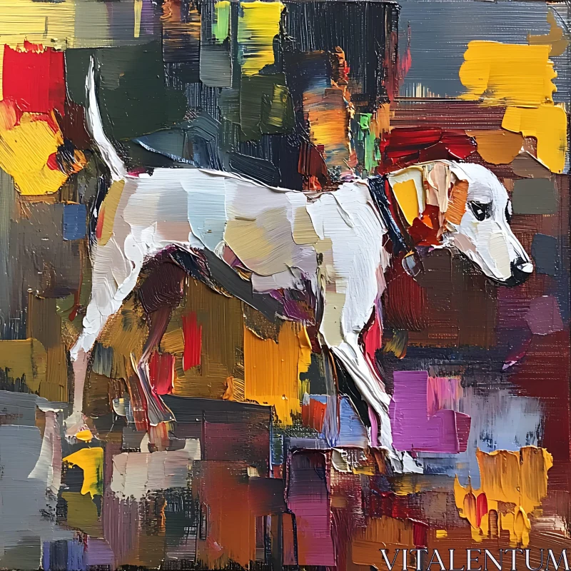 Colorful Abstract Dog Art AI Image