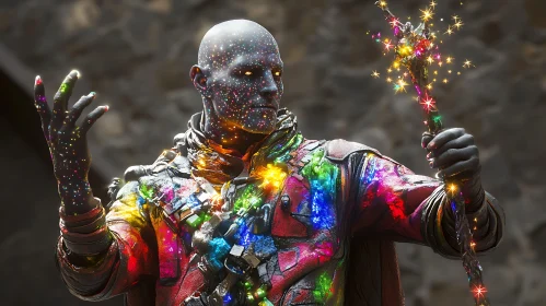 Starry Wizard with Rainbow Garments