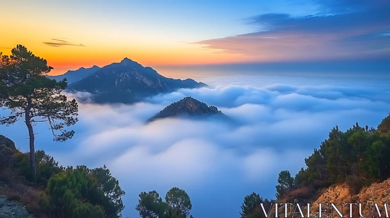 AI ART Cloudscape Mountain View