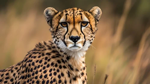 Cheetah Portrait with Intense Gaze