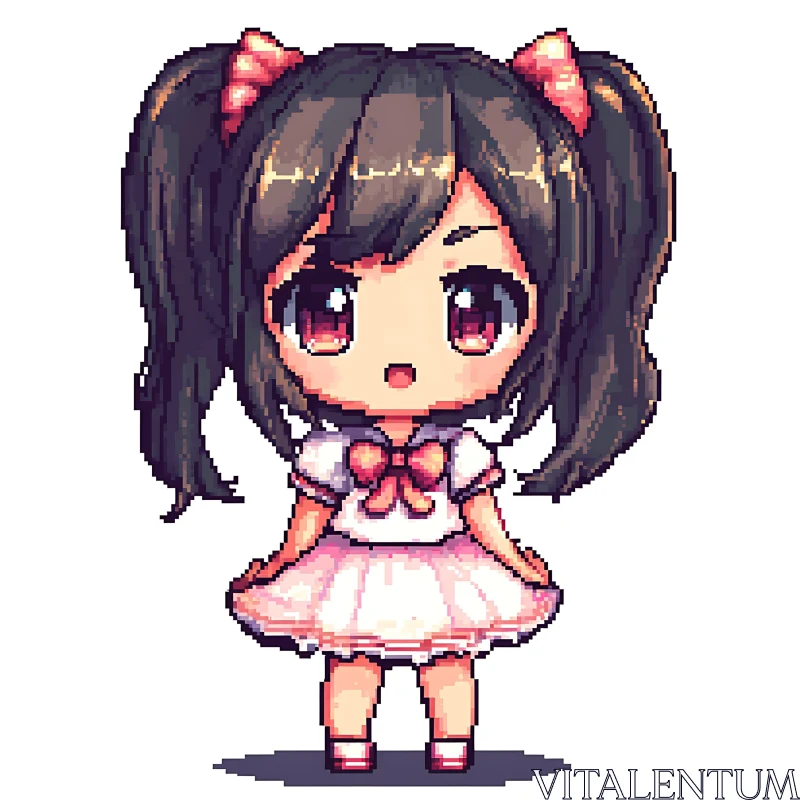 AI ART Chibi Anime Character in Pixel Art