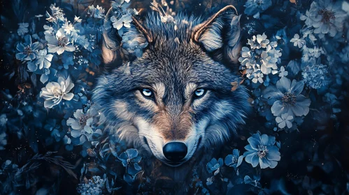 Floral Wolf Artwork