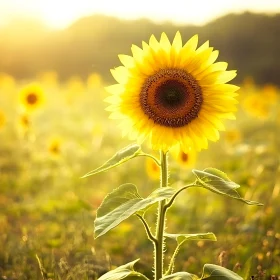 Radiant Sunflower in Summer Field