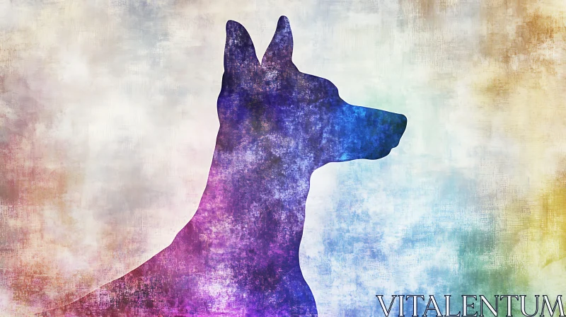 Abstract Colorful Dog Silhouette Art AI Image