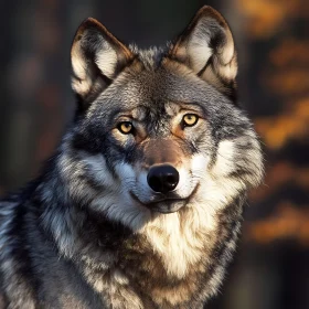 Wolf's Stare: A Wild Animal Portrait