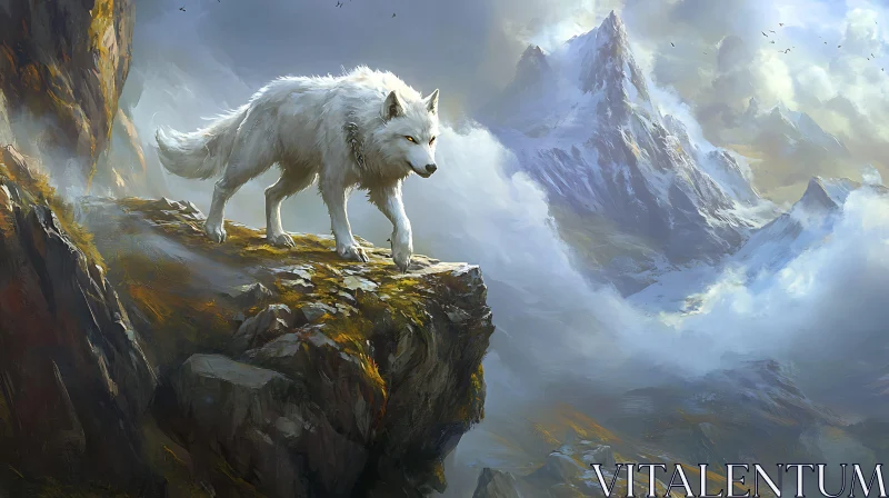 Arctic Wolf Overlook AI Image