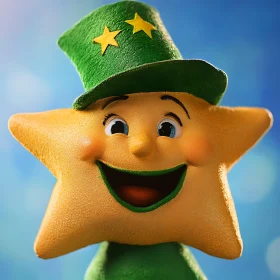 Happy Star with Leprechaun Hat