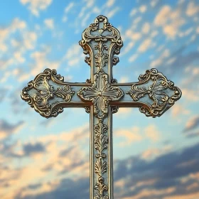 Ornate Cross with Decorative Patterns