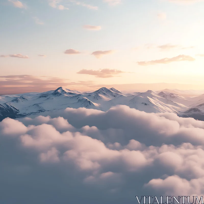 Mountain Peaks Cloudscape AI Image