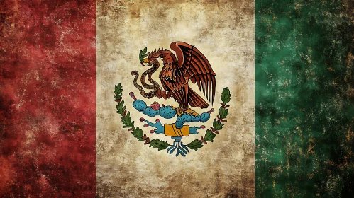 Distressed Mexican National Flag Artwork