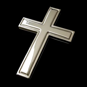 Polished Metallic Cross Icon