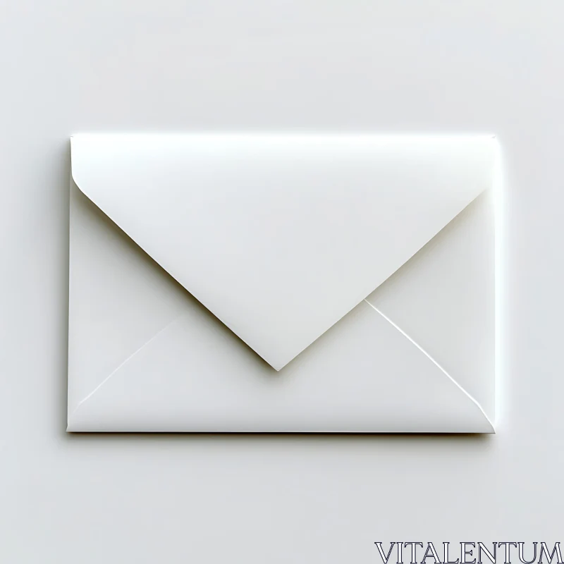 Sleek White Envelope in Minimalistic Setting AI Image