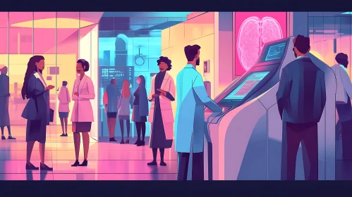 Doctors in a Futuristic Laboratory