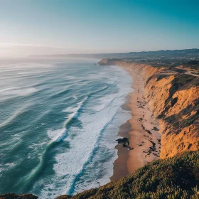 Seascape with Cliffs and Crashing Waves